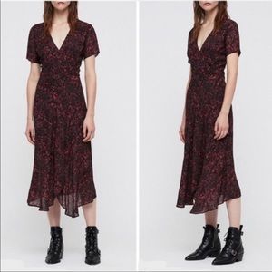 All Saints rose wrap dress